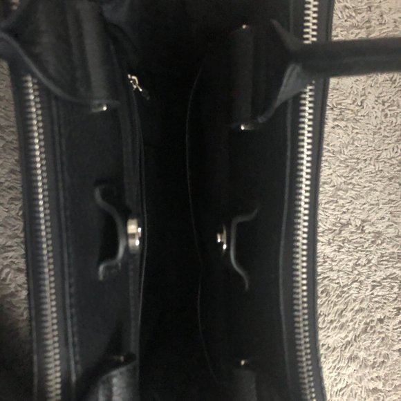 Calvin Klein Black & Cream Structured Handbag - Picture 2 of 4